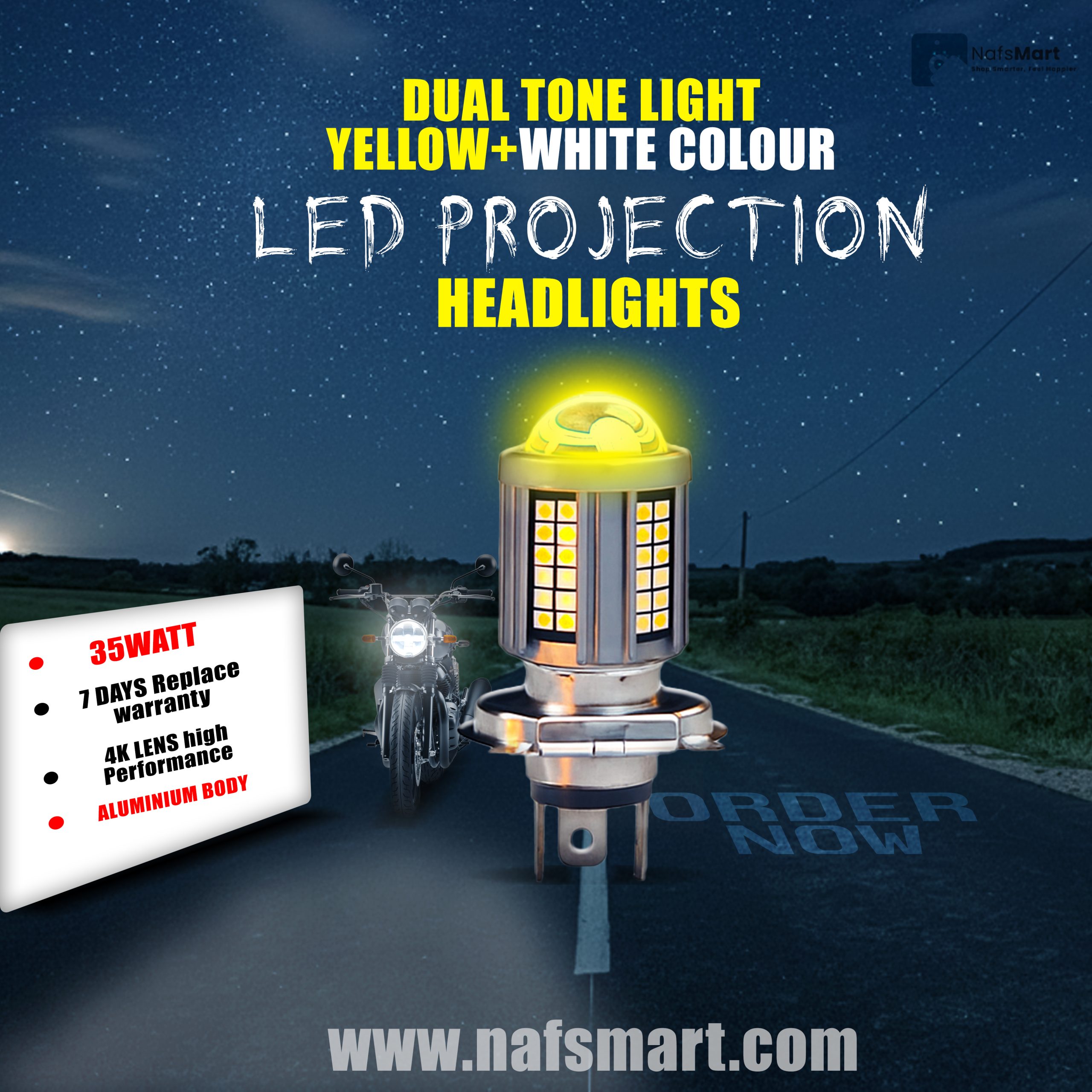 DUAL TONE LIGHT LED PROJECTION HEADLIGHTS